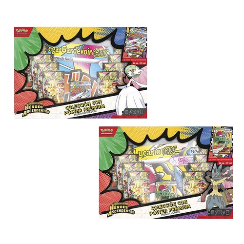 Colección con Póster Premium Pegatina Gardevoir/Lucario (Español)