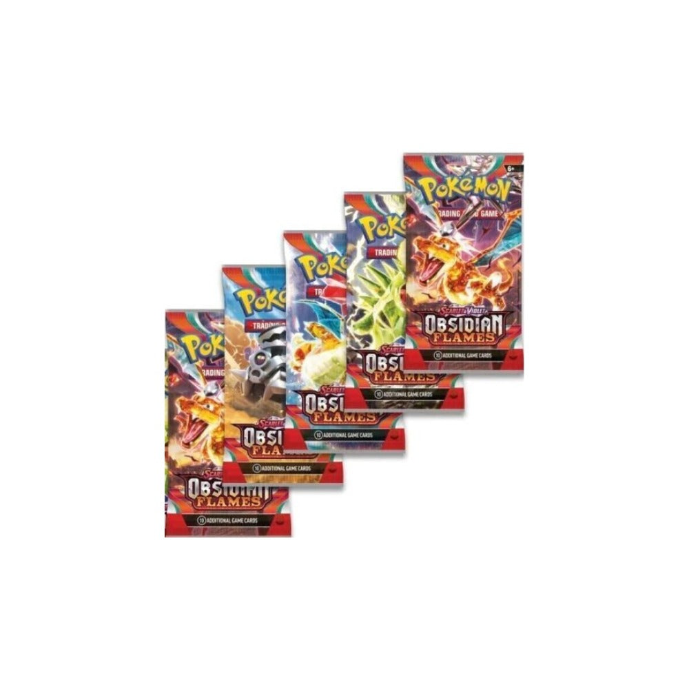 Pack de 5 sobres Llamas obsidianas - Inglés