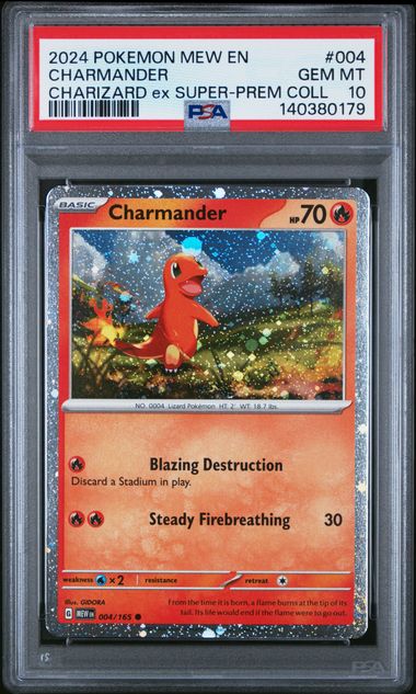 PSA 10 CHARMANDER - CHARMELEON - CHARIZARD